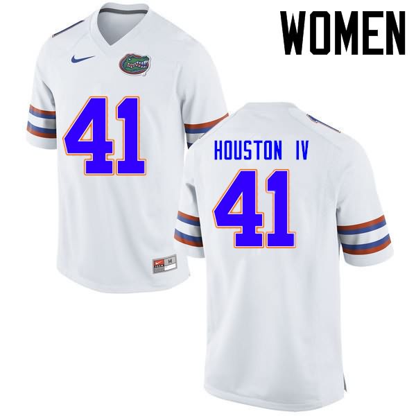 NCAA Florida Gators James Houston IV Women's #41 Nike White Stitched Authentic College Football Jersey BFE6764UJ